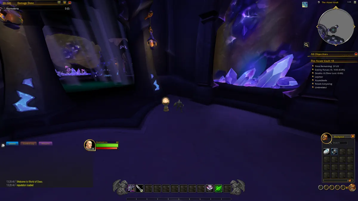 A Mythic+ run in the Azure Vault